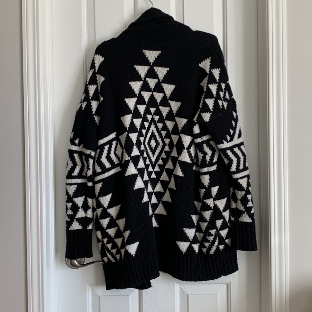 Express black and white sweater